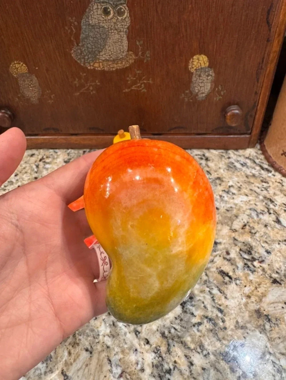 Vintage Italian alabaster STONE fruit set of 3